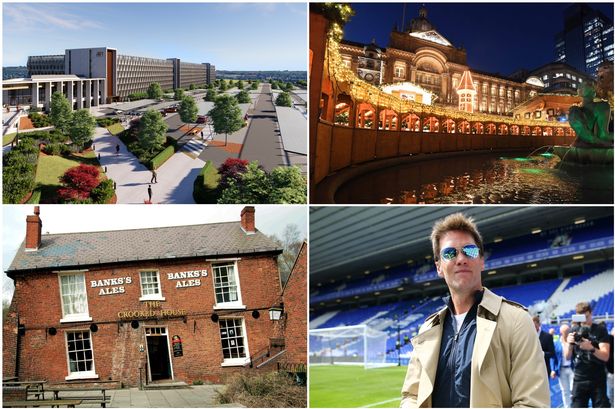 Clockwise from top left: the planned HS2 Interchange car park, Birmingham's Christmas Market, Tom Brady invests in Birmingham City and The Crooked House pub pre-fire